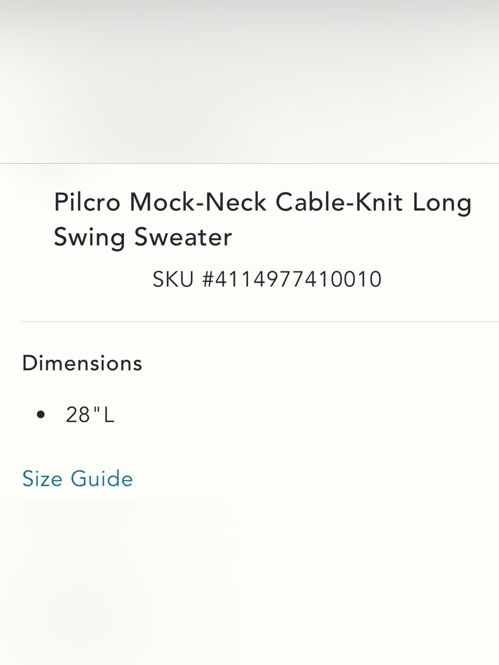 Pilcro Cream Cable Turtleneck Swing Sweater - Picture 5 of 6